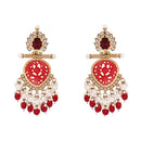 Etnico Traditional Kundan & Pearl Style Dangle Earrings For Women