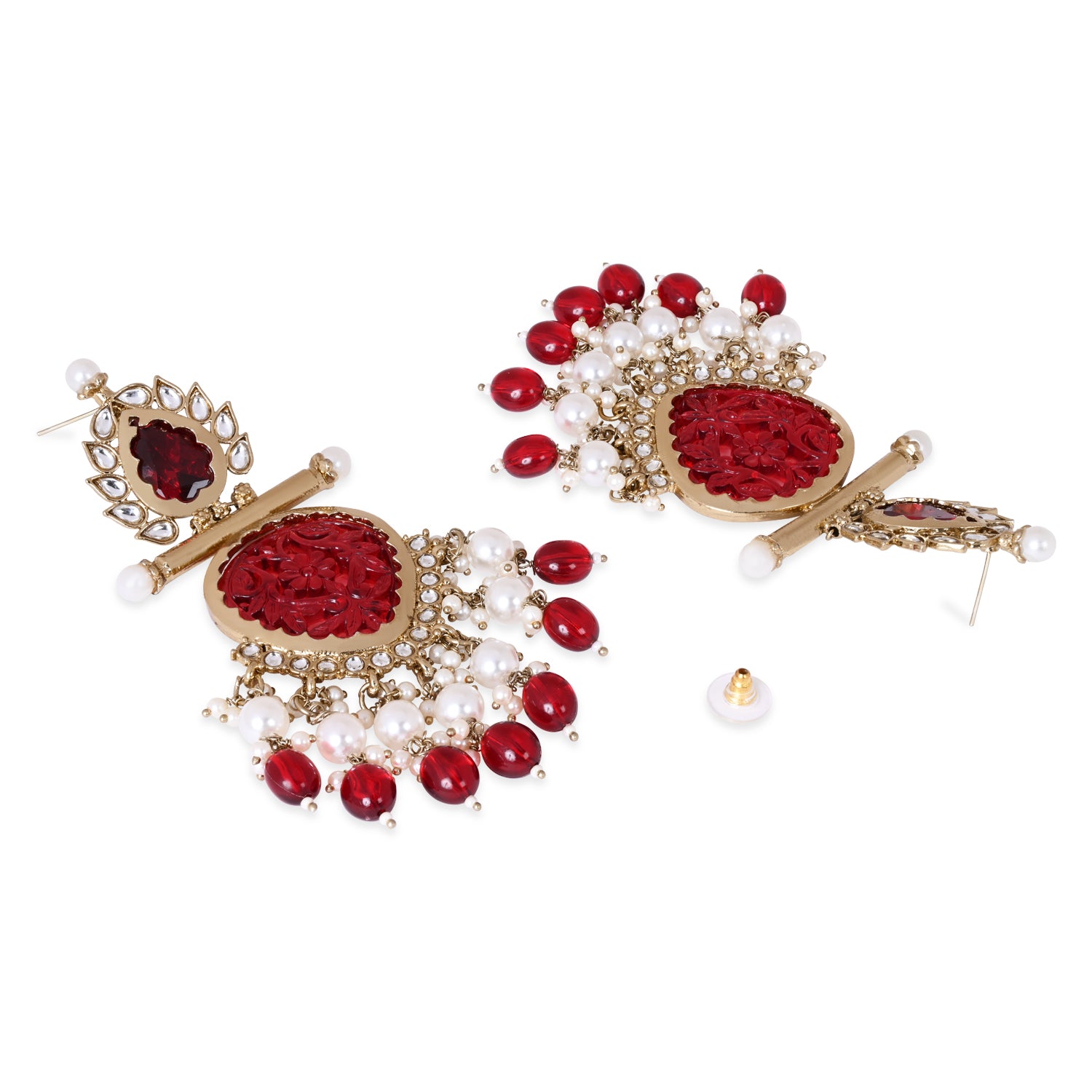 Etnico Traditional Kundan & Pearl Style Dangle Earrings For Women
