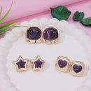 Etnico Fashion Latest Stylish Trendy Lightweight Modern Stud Earrings Combo Set for Women (Wine)