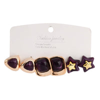 Etnico Fashion Latest Stylish Trendy Lightweight Modern Stud Earrings Combo Set for Women (Wine)