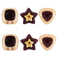 Etnico Fashion Latest Stylish Trendy Lightweight Modern Stud Earrings Combo Set for Women (Wine)