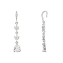 Etnico Silver Plated Cubic Zirconia American Diamond Drop Earrings for Women (E3394S)