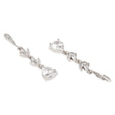 Etnico Silver Plated Cubic Zirconia American Diamond Drop Earrings for Women (E3394S)