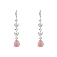 Etnico Silver Plated Cubic Zirconia American Diamond Drop Earrings for Women (E3394ZPi)
