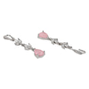 Etnico Silver Plated Cubic Zirconia American Diamond Drop Earrings for Women (E3394ZPi)
