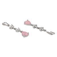 Etnico Silver Plated Cubic Zirconia American Diamond Drop Earrings for Women (E3394ZPi)