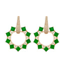 Etnico Rose Gold Plated American Diamond Cubic Zirconia Earrings