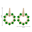 Etnico Rose Gold Plated American Diamond Cubic Zirconia Earrings