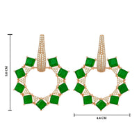 Etnico Rose Gold Plated American Diamond Cubic Zirconia Earrings