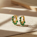 Etnico Gold Plated Stone Drop Hoop Earrings