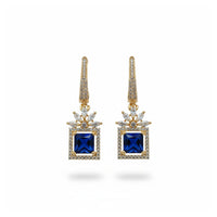 Etnico Gold Plated American Diamond Cubic Zirconia Drop Earrings