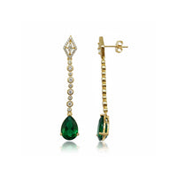 Etnico Gold Plated American Diamond Cubic Zirconia Linear Drop Dangler Earrings