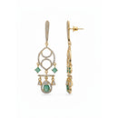 Etnico Gold Plated American Diamond Cubic Zirconia Statement Dangler Earrings