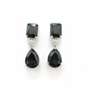 Etnico Silver Plated Designer American Diamond Earrings for Women