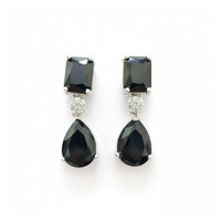 Etnico Silver Plated Designer American Diamond Earrings for Women