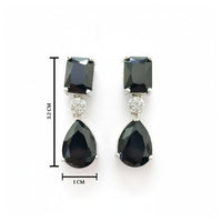 Etnico Silver Plated Designer American Diamond Earrings for Women