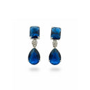 Etnico Silver Plated Designer American Diamond Earrings for Women