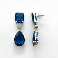 Etnico Silver Plated Designer American Diamond Earrings for Women