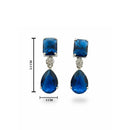 Etnico Silver Plated Designer American Diamond Earrings for Women