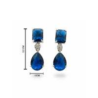 Etnico Silver Plated Designer American Diamond Earrings for Women