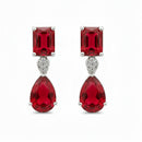 Etnico Silver Plated Designer American Diamond Earrings for Women