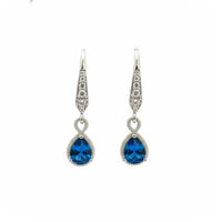 Etnico Silver Plated Designer American Diamond Earrings for Women