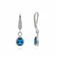 Etnico Silver Plated Designer American Diamond Earrings for Women