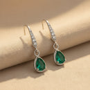 Etnico Silver Plated Designer American Diamond Earrings for Women