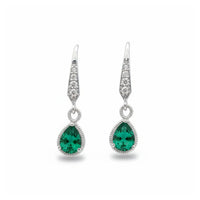 Etnico Silver Plated Designer American Diamond Earrings for Women