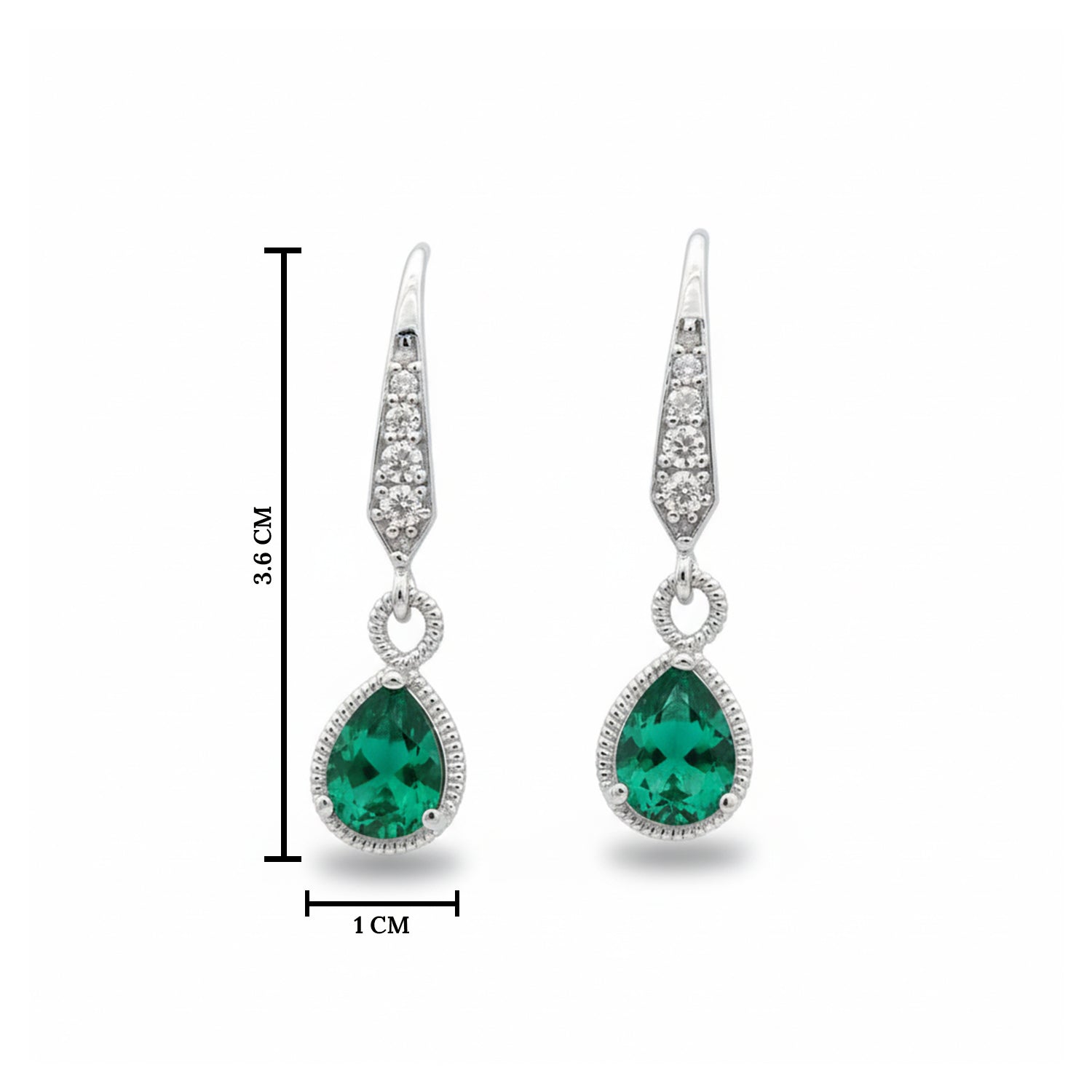 Etnico Silver Plated Designer American Diamond Earrings for Women