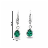Etnico Silver Plated Designer American Diamond Earrings for Women