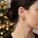 Etnico Pack of 3 Gold Plated Fashion Stylish Hoop Earrings for Women
