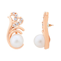 Etnico Rose Gold Plated Special Fashion Cubic Zirconia American Diamoand Stud Earrings For Women