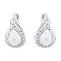 Etnico Silver Plated Special Fashion Cubic Zirconia American Diamoand Stud Earrings For Women