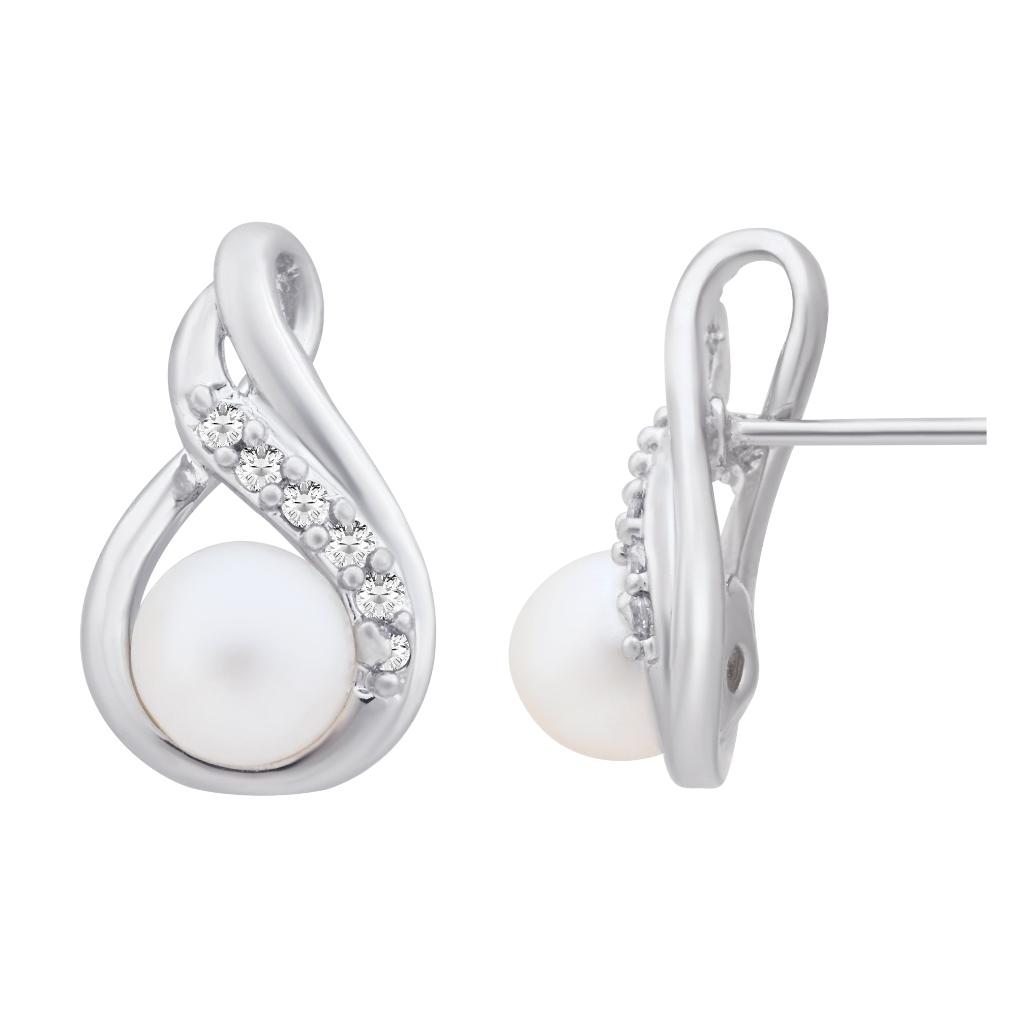 Etnico Silver Plated Special Fashion Cubic Zirconia American Diamoand Stud Earrings For Women