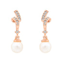 Etnico Rose Gold Plated Special Fashion Cubic Zirconia American diamond Stud Earrings For Women