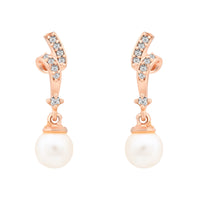 Etnico Rose Gold Plated Special Fashion Cubic Zirconia American diamond Stud Earrings For Women