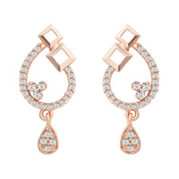 Etnico Rose Gold Plated Special Fashion Cubic Zirconia American Diamoand Stud Earrings For Women