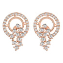 Etnico Rose Gold Plated Fashion Cubic Zirconia American Diamoand Stud Earrings For Women