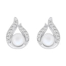 Etnico Silver Plated Special Fashion Cubic Zirconia American Diamoand Stud Earrings For Women