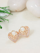 Etnico Rose Gold Plated Special Fashion Cubic Zirconia American Diamoand Stud Earrings For Women