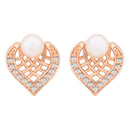 Etnico Rose Gold Plated Special Fashion Cubic Zirconia American Diamoand Stud Earrings For Women
