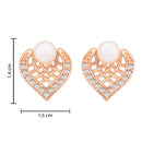 Etnico Rose Gold Plated Special Fashion Cubic Zirconia American Diamoand Stud Earrings For Women