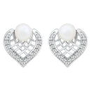 Etnico Silver Plated Special Fashion Cubic Zirconia American Diamoand Stud Earrings For Women