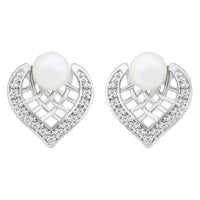 Etnico Silver Plated Special Fashion Cubic Zirconia American Diamoand Stud Earrings For Women