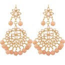 Etnico Traditional Gold Plated Kundan & Pearl Earrings for Women (E7058Pe)