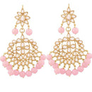Etnico Traditional Gold Plated Kundan & Pearl Earrings for Women (E7058Pi)