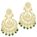 Etnico Green Gold Plated Alloy Traditional Handcrafted Beaded Big Chandbali Earrings for Women/Girls