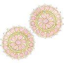 Etnico Gold Plated Traditional Kundan & Pearl Studded Earrings For Women/Girls (E7210Pi)