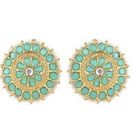 Etnico Gold Plated Traditional Kundan & Pearl Studded Earrings For Women/Girls (E7210SB)